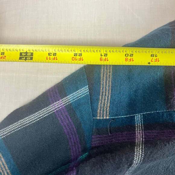 Saugatuck Dry Goods Men's XL Blue Plaid Flannel Shirt Vintage Western - Picture 5 of 9